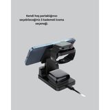 Kentex Mey Ithalat® Kablosuz Şarj Cihazı ve Dijital Saat – 4’ü 1 Arada Hızlı Şarj, Apple Uyumlu, LED Işıklı Tasarım - Belirtilmemiş - Ahşap - Beyaz