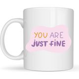 Kentex “you Are Just Fine” , "olduğun Halinle Yeterlisin Iyisin " Yazılı Porselen Kupa Model 150 – Motive Edici, Sıcak Tasarımlı Kahve & Çay Kupası – Hediye Seçeneği - Belirtilmemiş - 001 - Beyaz