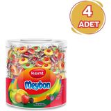 KentMeybon Mini Meyveli Şeker 504 gr x 4 Adet Karışık Tatlı Aromalı Şekerler