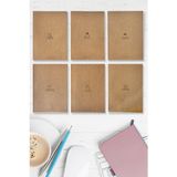 Kentsoylu A5 Ebat Kraft Kapak Minimal İkonlu 6'lı Set 2*(Çizgili-Çizgisiz-Kareli) 120 Sayfa Defter Çek Kopart Sayfa Mikro Perforaj
