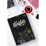 Kentsoylu A5 Spiralli Yemek Tarif Defteri Kalın Kapak 96 Sayfa Tasarım Karton Kapak Ölçü 148x210 mm