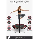 Kentucky 110 Cm ( 44 inç ) Tutmalı Trambolin Çelik Ayak Çelik Gövde Kırmızı Trambolin
