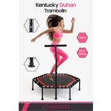 Kentucky Prime 135 cm ( 54 Inç ) Tutmalı Trambolin Çelik Ayak Çelik Gövde Kırmızı Trambolin