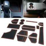 KENTUTO Nissan Sentra 2023 2022 2021 2020 için Astar Aksesuarları - Premium Özel Fit Bardaklık, Orta Konsol ve Kapı Cepleri Kauçuk Ekler Ped Mat Kiti-16 Parça Set (Turuncu)