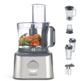Kenwood Multi Pro Compact Mutfak Robotu FDM316SS - 800 Watt Dayanıklı Motor, 2,1 Lt Mutfak Robotu ve 3 Çelik Disk, 1,2 Lt Cam Smoothie Blender, Entegre Dijital Tartı, Cam Doğrayıcı, Narenciye Sıkacağı
