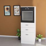 Kenyap Mutfak Ankastre Fırın & Kiler Dolabı 3 Çekmeceli 60 cm Parlak Beyaz Kısa Boy 825337