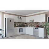 Kenyap Vegas Ankastre L HİGH GLOSS Mutfak 590 cm Beyaz Tezgah Hariç Model 3