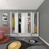 Kenz Life Kenzlife 8 Kapılı Modern Tasarımlı Gardırop 182*200*42 4 Çekmeceli Zambak Suntalam Malzeme Kapaklı