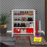 Kenz Life Kenzlife Ayakkabılık Ayakkabı Dolabı Kilitli Be Real Byz 080*70*32 Kapaklı Arkalıklı Ofis Dolabı + Tekli Duvar Rafı Hediyeli - Beyaz