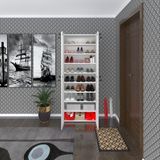 Kenz Life Kenzlife Ayakkabılık Ayakkabı Dolabı Kilitli Be Real Byz 180*70*32 Kapaklı Arkalıklı Ofis Dolabı Iki Bölme - Beyaz