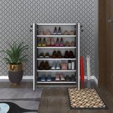 Kenz Life Kenzlife Ayakkabılık Ayakkabı Dolabı Kilitli Be Real Gri 100*70*32 Kapaklı Arkalıklı Ofis Dolabı - Beyaz