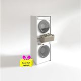 Kenz Life Kenzlife çamaşır-kurutma makinesi dolabı avi senna byz 187*070*60 çekmeceli + tekli duvar rafı hediye - Beyaz