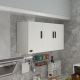 Kenz Life Kenzlife Canna22 Kapaklı Raflı Mutfak Banyo Dolabı 060*120*22 cm Modern Suntalam Malzeme - Beyaz