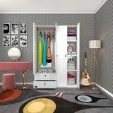 Kenz Life Kenzlife Gardırop 4 Kapılı Kapaklı 2 Çekmeceli Hüsnüyusuf Byz 173*120*42 Gardolap Dolap Ofis - renk - Beyaz