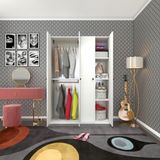 Kenz Life Kenzlife Gardırop 4 Kapılı Kapaklı Devetabanı Byz 173*120*42 Gardolap Dolap Ofis - renk - Beyaz