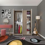 Kenz Life Kenzlife gardırop 4 kapılı kapaklı devetabanı crd 173*120*42 gardolap dolap ofis - renk - Cordoba
