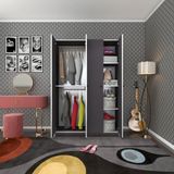 Kenz Life Kenzlife Gardırop 4 Kapılı Kapaklı Devetabanı Gri 173*120*42 Gardolap Dolap Ofis - renk