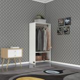 Kenz Life Kenzlife Giysi Dolabı Rüknettin Beyaz 120x60x30 cm Modern Tasarım 1 Kapak Suntalam Malzeme