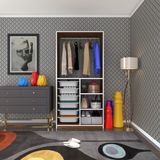 Kenz Life Kenzlife Giysi Dolabı Yalın Cvz 180*090*30 Kapaksız Arkalıksız 6 Sepetli - Ceviz