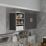 Kenz Life Kenzlife Gri Mutfak Dolabı Kapaklı Raflı Modern Tasarım 060*120*22 Suntalam Malzeme