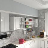 Kenz Life Kenzlife hazır mutfak dolabı kavun90 byz mod1 90*240*32 mebran kapak suntalam gövde - Renk - Beyaz