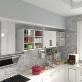Kenz Life Kenzlife hazır mutfak dolabı mercimek90 byz mod1 90*240*32 mebran kapak suntalam gövde - Renk - Beyaz