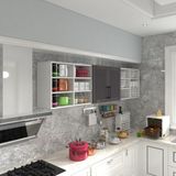 Kenz Life Kenzlife hazır mutfak dolabı mercimek90 gri mod2 90*240*32 mebran kapak suntalam gövde - Renk