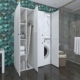 Kenz Life Kenzlife Kapaklı Çamaşır-Kurutma Makinesi Dolabı Sunta Malzemeden 180*120*60 cm Banyo İçin Tasarlandı