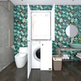 Kenz Life Kenzlife Kapaklı Çift Katlı Banyo Dolabı Jelena 180*70*60 cm Arkalıksız Tasarım Özellikleri