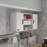 Kenz Life Kenzlife Kapaklı Raflı Mutfak Dolabı 060*120*22 cm MDF Malzeme Modern Tasarım ile Geniş Depolama - Beyaz