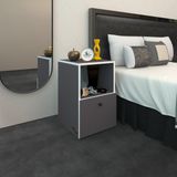 Kenz Life Kenzlife Komodin Yokatta Gri 60*39*39 Komidin Kitaplık Ayakkabılık Kapaklı Arkalıklı