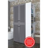 Kenz Life Kenzlife Membran Çamaşır-Kurutma Makinesi Dolabı Kapaklı Foka Gribyz 180*090*60 Mebran Kapak Suntalam Gövde Banyo Arkalıksız - GRİBYZ