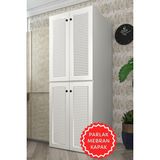 Kenz Life Kenzlife Membran Çamaşır-Kurutma Makinesi Dolabı Kapaklı Jelena Byzbyz 180*70*60 Mebran Kapak Suntalam Gövde Banyo Çift Katlı Arkalıksız - Beyaz