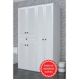 Kenz Life Kenzlife Membran Çamaşır-Kurutma Makinesi Dolabı Şahrur Sağ Byzbyz 187*120*60 Çekmeceli Mebran Kapak Suntalam Gövde Banyo - Beyaz