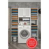 Kenz Life Kenzlife Membran Çamaşır Makinesi Dolabı Hayzummaksduble Byzbyz Panjur 180*66*55 Mebran Kapak Suntalam Gövde - Beyaz