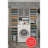 Kenz Life Kenzlife Membran Çamaşır Makinesi Dolabı Hayzummaksduble Gribyz Panjur 180*66*55 Mebran Kapak Mdf Gövde - GRİBYZ