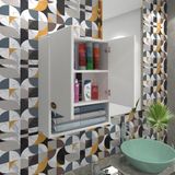 Kenz Life Kenzlife Modern Banyo Ecza Dolabı Bakunin 60x40x20 cm Beyaz 3 Raflı Kapaklı Tasarım