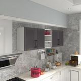 Kenz Life Kenzlife Modern Hazır Mutfak Dolabı 90*200*32 Suntalam Malzeme Gri Renk 4 Kapaklı