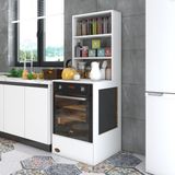Kenz Life Kenzlife Modern Tasarımlı Ankastre Fırın Dolabı MDF Malzemeden 165x60x56 cm Beyaz Renkli