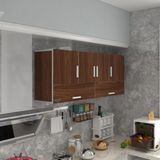Kenz Life Kenzlife Modern Tasarımlı Ceviz Renkli Mutfak Dolabı 60x150x32 Suntalam Malzeme Kapaklı Raflı