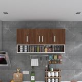 Kenz Life Kenzlife Modern Tasarımlı Kapaklı Raflı Mutfak Banyo Dolabı 060*120*32 Suntalam Malzeme - Ceviz