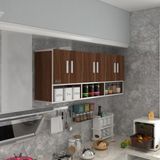 Kenz Life Kenzlife Modern Tasarımlı Kapaklı Raflı Mutfak Banyo Dolabı 060*180*32 Suntalam Malzeme - Ceviz