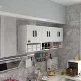 Kenz Life Kenzlife Modern Tasarımlı Kapaklı Raflı Mutfak Banyo Dolabı 060x180x32 cm Suntalam Malzeme - Beyaz