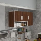 Kenz Life Kenzlife Modern Tasarımlı Kapaklı Raflı Mutfak Dolabı 060*120*32 Ceviz MDF Malzeme ile Çok Amaçlı Kullanım