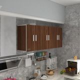 Kenz Life Kenzlife Modern Tasarımlı Kapaklı Raflı Mutfak Dolabı 60*150*32 Ceviz MDF Malzeme ile Geniş Depolama