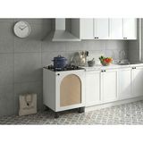 Kenz Life Kenzlife Ocak Dolabı Kamuran Mat Beyaz 85*60*56 Hazeran Oval Kapak Mdf Gövde Arkalıksız - 00 Beyaz