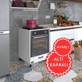 Kenz Life Kenzlife Radon Ankastre Modülü Kabini Beyaz Yonga Levha 60x57 cm Kapaklı Ayaklı Fırın Dolabı