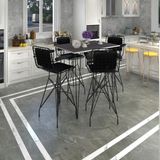 Kenz Life Knsz Masa Sandalye Takımı HEM105ZENGIN Grisyh 130*070 4 Sandalye Syhsyh Kolçaklı Sırt Minderli