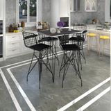 Kenz Life Knsz Masa Sandalye Takımı HEM105ZENGIN Grisyh 130*070 4 Sandalye Syhsyh Kolçaklı