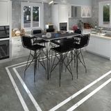 Kenz Life Knsz Masa Sandalye Takımı HEM105ZENGIN Grisyh 130*070 6 Sandalye Syhsyh Kolçaklı Sırt Minderli